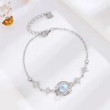 S925 Star Planet Moonstone Bracelet for Women Unique Jewelry Gift