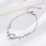 S925 Star Planet Moonstone Bracelet for Women Unique Jewelry Gift