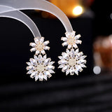 S925 Silver Needle Flower Daisy Earrings for Women