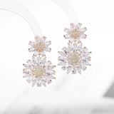 S925 Silver Needle Flower Daisy Earrings for Women