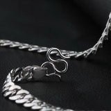 S999 Sterling Silver Cut Rope Chain Retro Necklace Men's and Women's