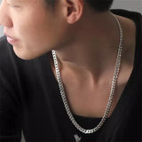 S999 Sterling Silver Cut Rope Chain Retro Necklace Men's and Women's