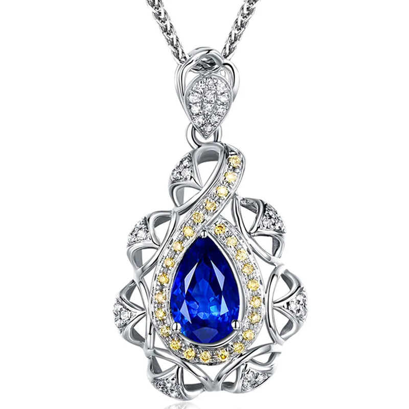 Sapphire Crystal Pendant Necklaces for Women