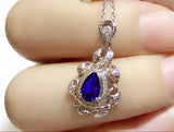 Sapphire Crystal Pendant Necklaces for Women