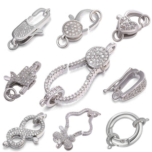 Rhinestone Pearl Lobster Clasp Fasteners for Jewelry Making