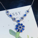 Sun Flower Zircon Pendant Necklace for Women