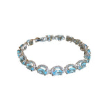 Geometric Oval Chain Bracelet with CZ Zircon for Women