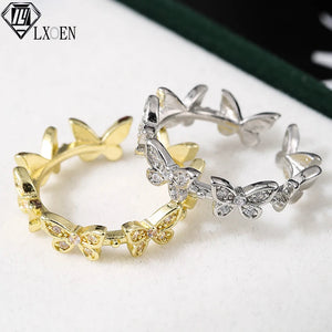 Shining Butterfly Adjustable Opening Ring for Women