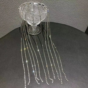 Full Rhinestone Headband with Tassel for Women