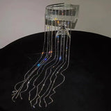 Full Rhinestone Headband with Tassel for Women