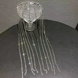 Full Rhinestone Headband with Tassel for Women