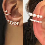Zircon Rhinestone Butterfly Ear Clip Vintage Wrap Earrings