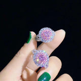 AAA CZ Jewelry Sets Silver Pink Crystal Wedding Bridal Sets