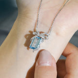 CZ Pendant Necklace Silver Clavicle Chain Choker