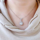 CZ Water Drop Pendant Necklace Wedding Jewelry Clavicle Chain