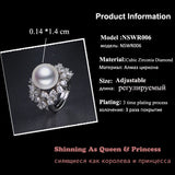 Large Pearl Ring Exaggerated Round Ring Women Jewelry Christmas Gift