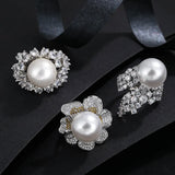 Large Pearl Ring Exaggerated Round Ring Women Jewelry Christmas Gift