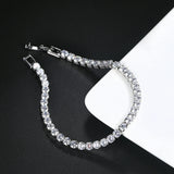 Crystal Stone CZ Tennis Bracelet Silver Bangle