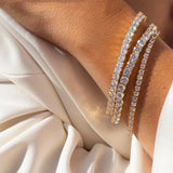 Crystal Stone CZ Tennis Bracelet Silver Bangle