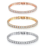 Crystal Stone CZ Tennis Bracelet Silver Bangle