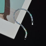 Crystal Stone CZ Tennis Bracelet Silver Bangle
