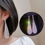 Crystal Long Earrings for Women Full Rhinestone Dangle