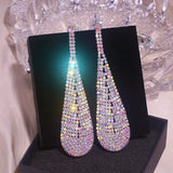 Crystal Long Earrings for Women Full Rhinestone Dangle