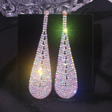 Crystal Long Earrings for Women Full Rhinestone Dangle