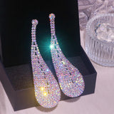 Crystal Long Earrings for Women Full Rhinestone Dangle