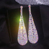 Crystal Long Earrings for Women Full Rhinestone Dangle