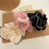 Silk Hair Hoop for Women Party Accessories Big Retro Bow Scrunchie