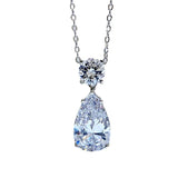 Drop Crystal Diamond Pendant Necklace Silver 925 Fine Jewelry Women