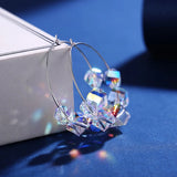 Austrian Crystal Hoop Earrings & Pendant Set - Christmas Party Jewelry