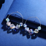 Austrian Crystal Hoop Earrings & Pendant Set - Christmas Party Jewelry