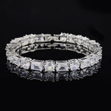 Silver Diamond Bracelet Bangle for Women Wedding Gift