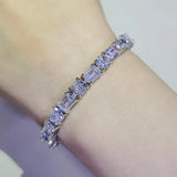 Silver Diamond Bracelet Bangle for Women Wedding Gift