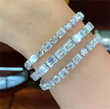 Silver Diamond Bracelet Bangle for Women Wedding Gift