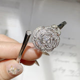 Zircon Stone Flower Cuff Bracelet for Women