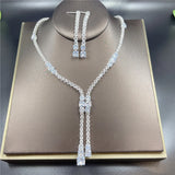 Silver Crystal Tassel Jewelry Set for Women