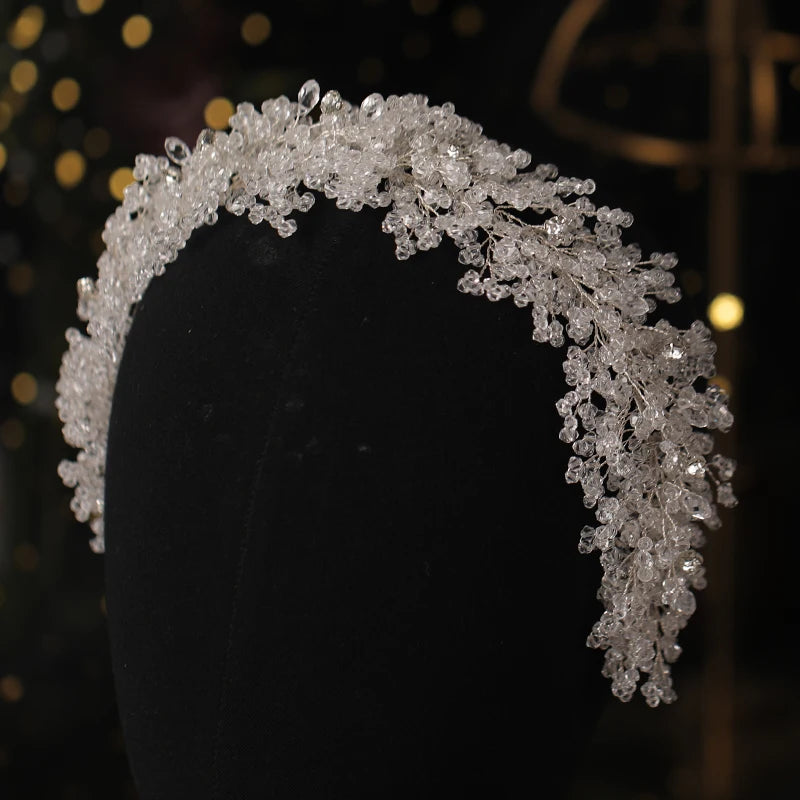 Silver Crystal Hairband Rhinestones Tiaras Crown Bridal Headpiece
