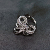 Silver Green CZ Bowknot Jewelry Set For Lady