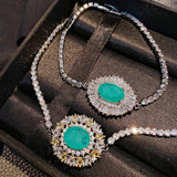 Paraiba Crystal Stone Zircon Chain Bracelet for Women