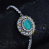 Paraiba Crystal Stone Zircon Chain Bracelet for Women