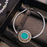 Paraiba Crystal Stone Zircon Chain Bracelet for Women