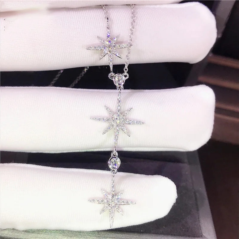 Star Charm Pendant Necklace for Women Wedding