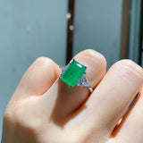 Silver Paraiba Gemstone Open Ring Ladies Wedding Engagement Vintage Jewelry