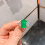 Silver Paraiba Gemstone Open Ring Ladies Wedding Engagement Vintage Jewelry