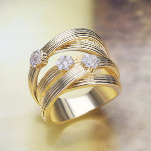 Silver Plum Blossom Branch Stones CZ Women Rings Wedding Jewelry