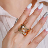 Silver Plum Blossom Branch Stones CZ Women Rings Wedding Jewelry