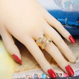 Silver Plum Blossom Branch Stones CZ Women Rings Wedding Jewelry